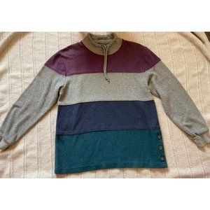 Vintage Teddi Saddle block cowl neck sweater